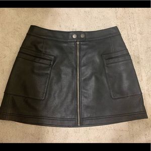 Black leather free people skirt